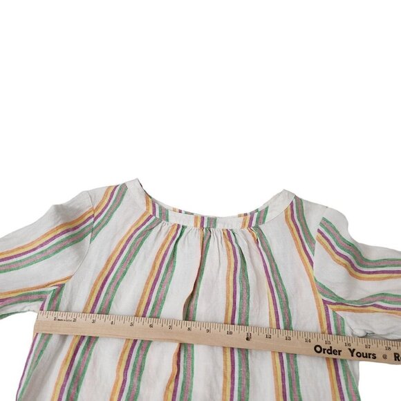 Boden Womens Katie Top 4‎ Striped Linen Back Button Up Blouse Resortwear - Picture 11 of 13